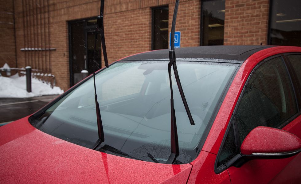 Open Car's wipers to avoid dog on roof